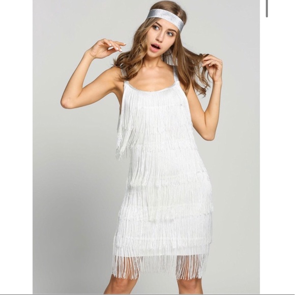 white flapper dresses